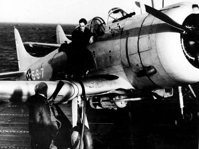 SBD-3 Dauntless 5-B-7 of VB-5 aboard USS Yorktown, North Atlantic