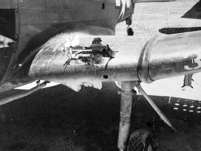 SBD Dauntless damaged by enemy fire