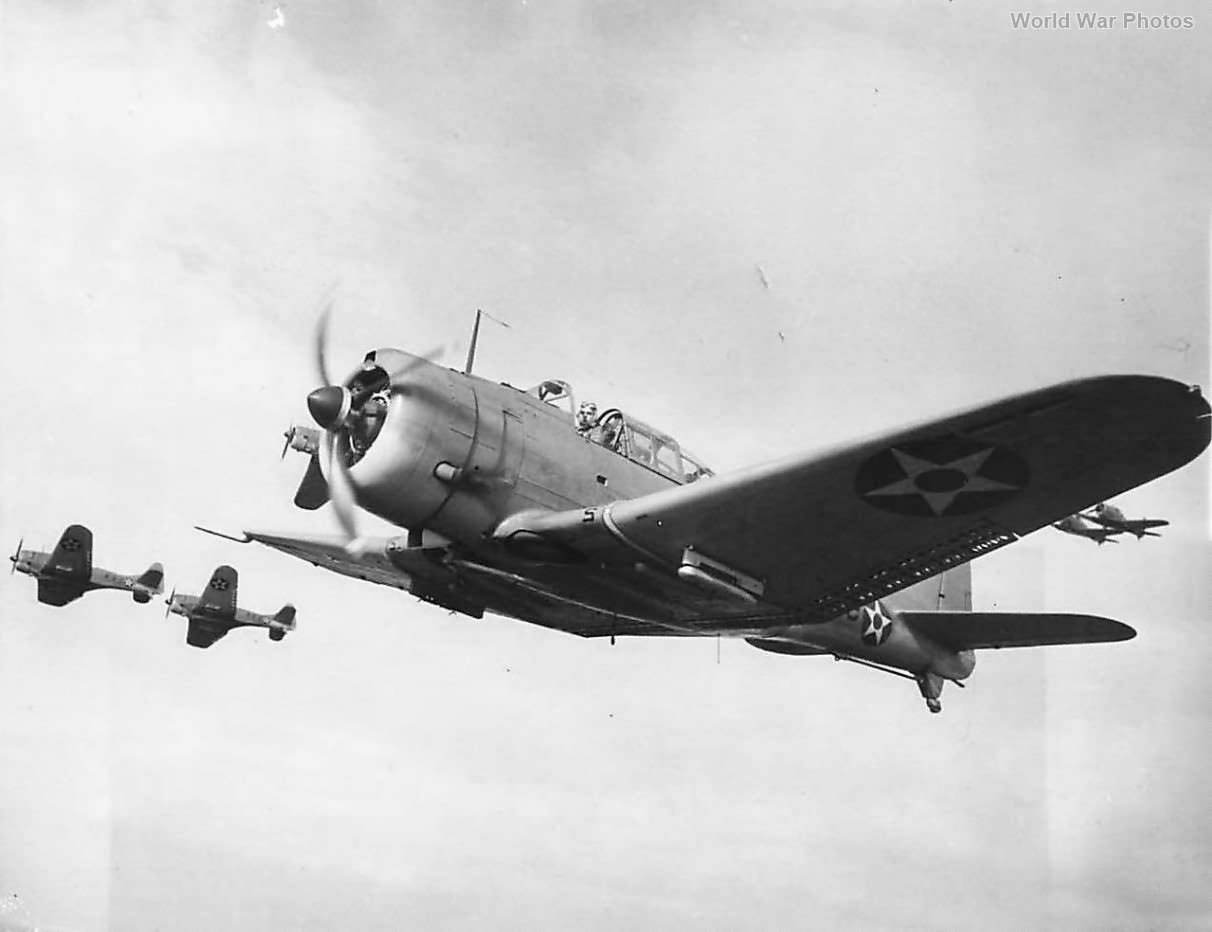 Dive bombers in flight
