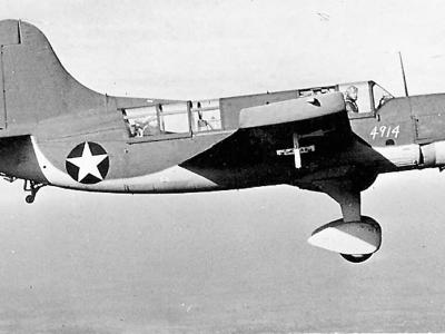 Land version of Curtiss SO3C-2 4914 in flight