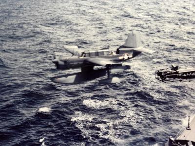 Curtiss SO3C-3 Seamew being catapulted from USS Biloxi CL-80 – October 1943 2