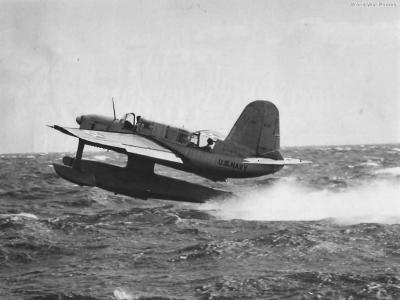 Curtiss XSO3C-1 undergoing rough water tests