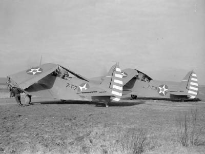 TBD Devastators coded 7-T-7 and 7-T-9 of the VT-7, wings folded, RNAS Hatston