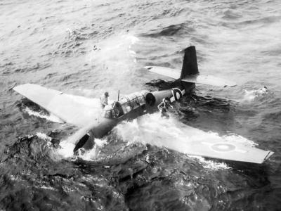 British Avenger landed in the sea off Okinawa