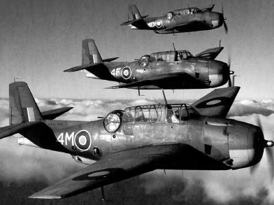 British Avengers Mk I 4M FN908, 4F and 4D of No. 846 Squadron FAA