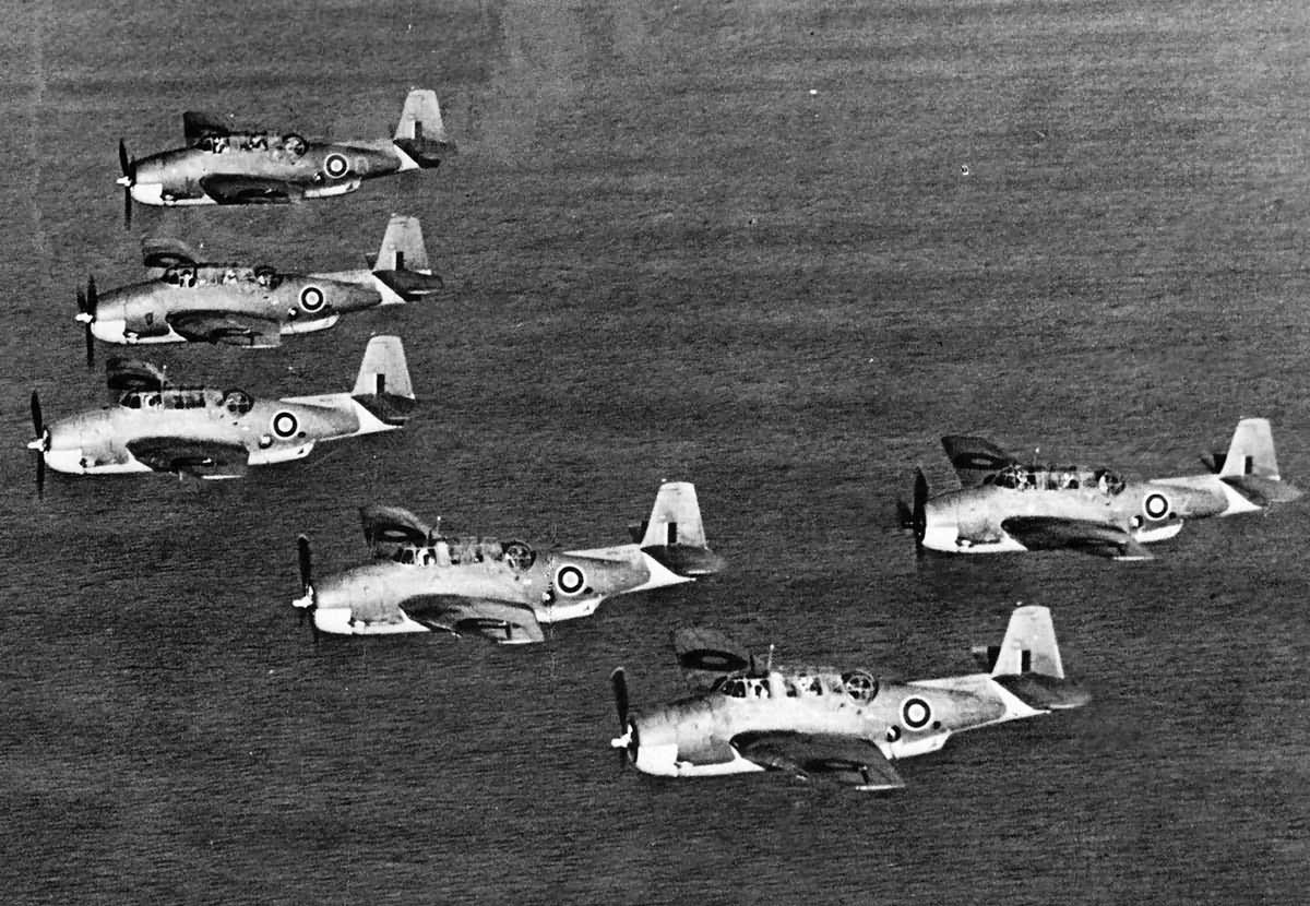 Fleet Air Arm Tarpons on patrol in formation 1943