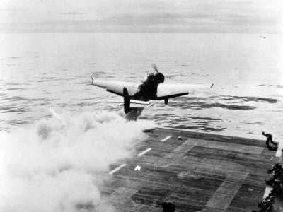 TBF Avenger takes off with Jet Assistance