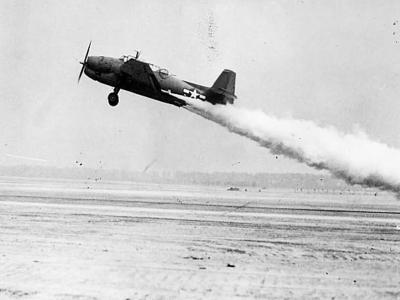 TBF Avenger uses JATO to take off