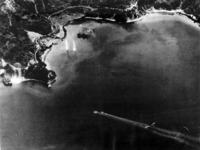TBF attacks Japanese ships at Amami Shima 1945