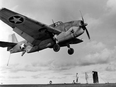 TBF Avenger makes landing approach