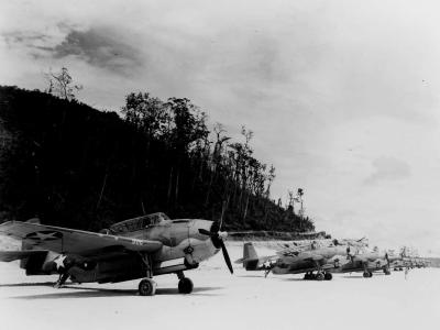 TBF Avengers lined up at Munda New Georgia on December 6 1943