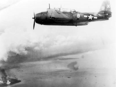 TBM-1C Avenger #9 of the VT-51 USS San Jacinto (CVL-30) invasion of Peleliu on September 16, 1944