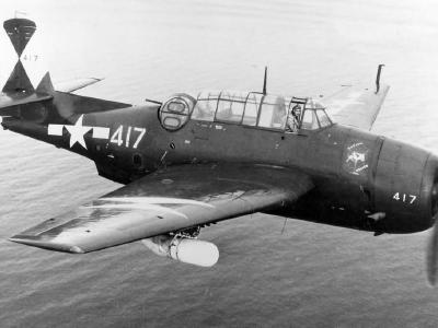TBM-3E Avenger #417 of the VT-83 USS Essex with Nose Art