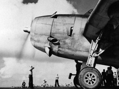 TBF ready for launch from the USS Independence 30 April 1943 2