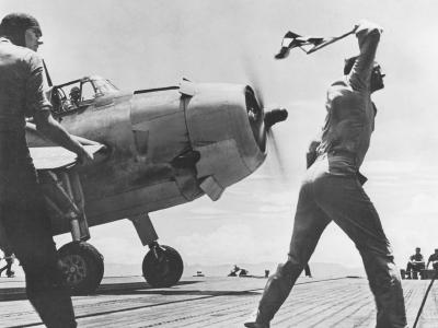 TBF-1 ready to launch from USS Lexington 1943