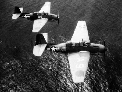 TBFs from USS Santee November 1942