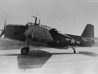 XTBF-3 24341 with drop tank 31 August 1944