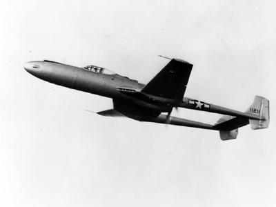 Vultee XP-54 42-108994 in flight