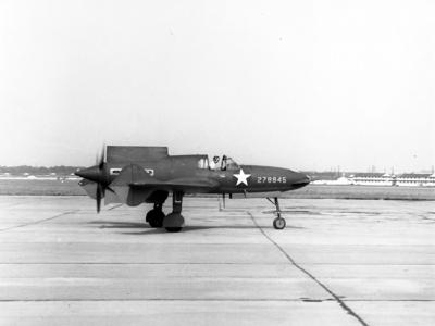 XP-55 42-78845 first taxi tests July 11, 1943