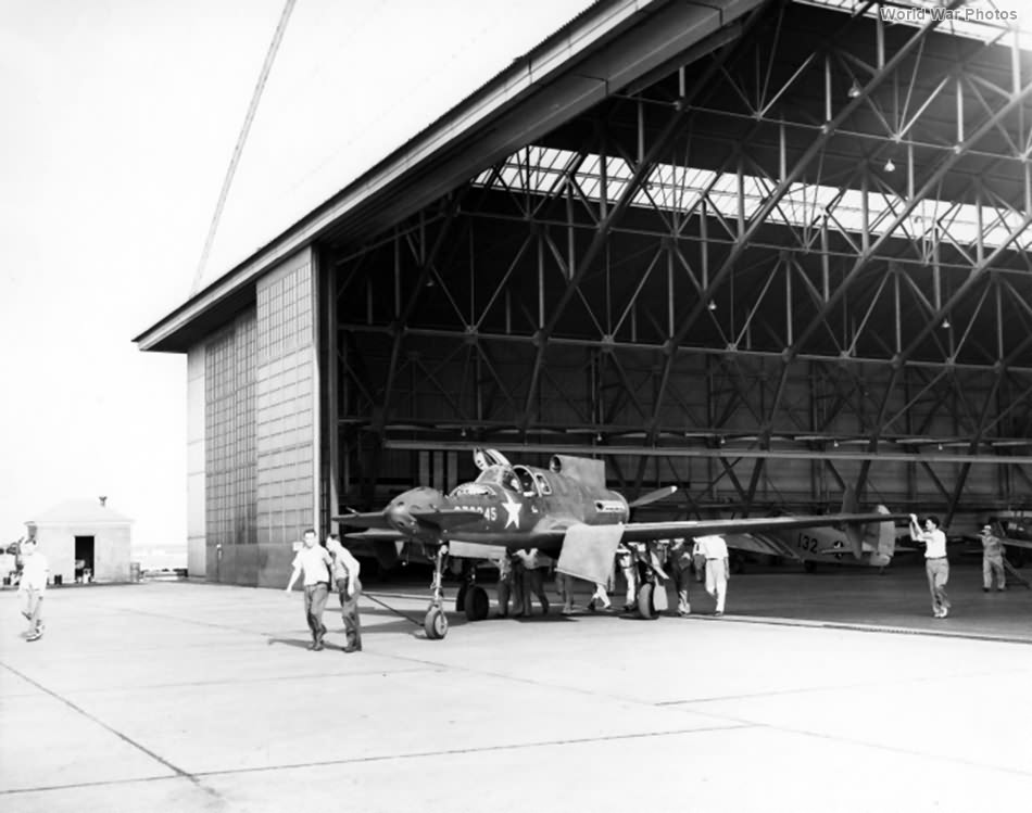 Curtiss XP-55 42-78845 roll out for radio test July 10, 1943