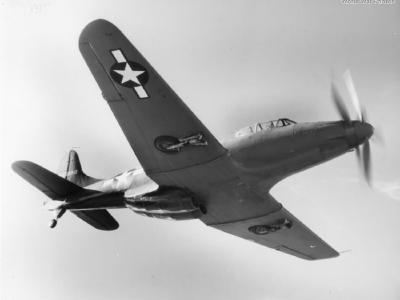 Fisher XP-75 43-46950 in flight