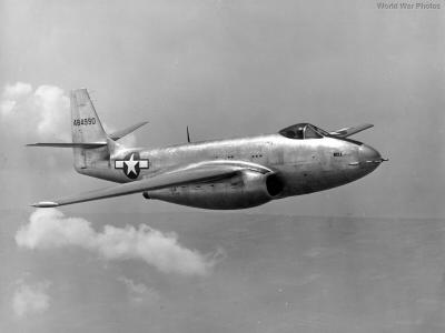 Escort jet fighter Bell XP-83 during test flight