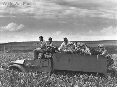 Troops in M2 in pineapple field during Hawaii Maneuvers ’42