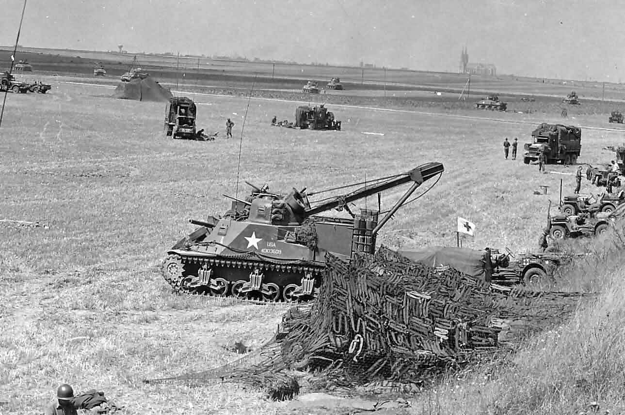 7th Armored Division Tank Recovery Vehicle M31 T2 at Chartres France 1944