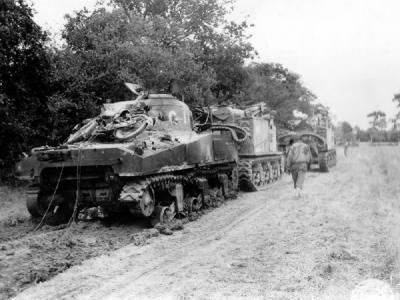 M31 of the 3rd Armored Division, Saint Fromond 14 July 1944