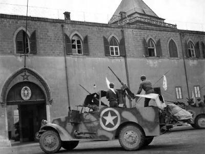 Gen. Keyes Arrives at Palermo Royal Palace in M3A1
