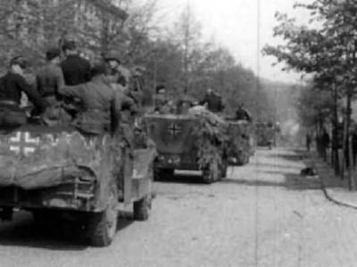 German M3 Scout Surrender at Iserlohn 1945 3