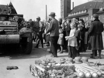 German M3 Scout Surrender at Iserlohn 1945