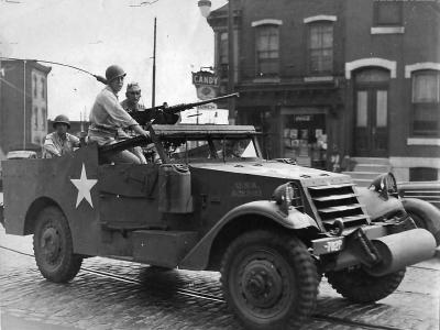 Soldiers in M3A1 in Downtown Philadelphia
