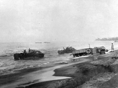 Bougainville Beach LVT and truck