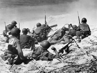 Marine Machine Gunners in Action on Eniwetok