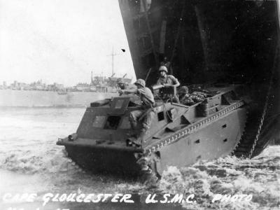 Amtrac amphibious tractor unloaded