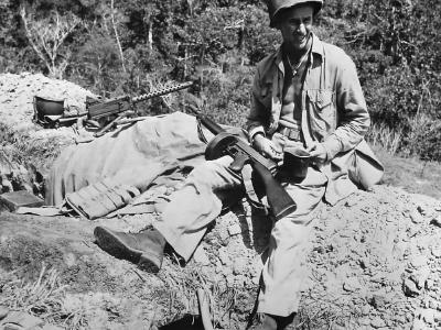 Marine at Machine Gun Position on Edson’s Ridge Guadalcanal 1942