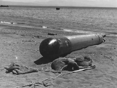 Unexploded Japanese Torpedo on Kukum Beach Guadalcanal 1942