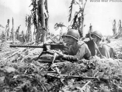 A machine gun nest and its crew