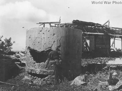 Blasted Japanese pillbox on Guam