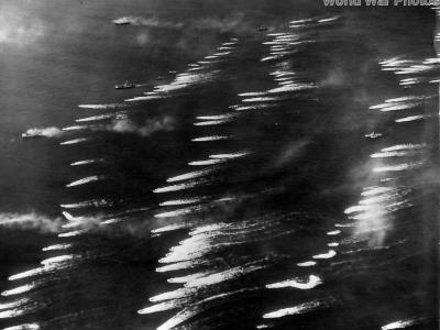 US amphibious heading for the beach during the invasion of Guam