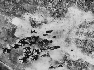 7th AF Bombers Blast Japanese Airfield on Iwo Jima 1945