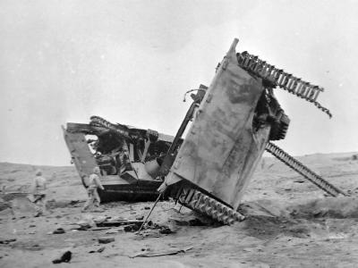 Destroyed Marine Amtracs Iwo Jima