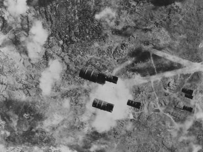 Drum Bombs Released On Iwo Jima February 1945