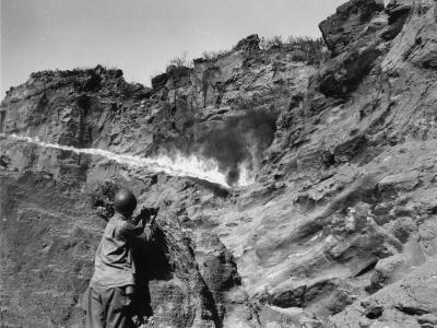 147th Infantry Regiment flame Thrower attack 8 Apil 1945
