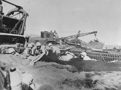 4th and 5th Division Marines Digging In on Iwo Jima