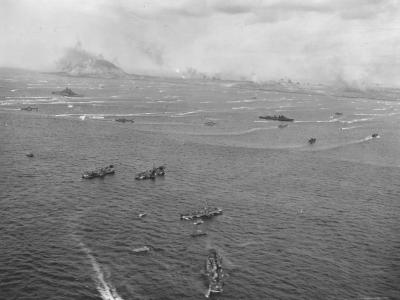 U.S. Navy invasion fleet ships off Iwo Jima 7