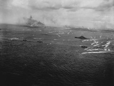 U.S. Navy invasion fleet ships off Iwo Jima 8