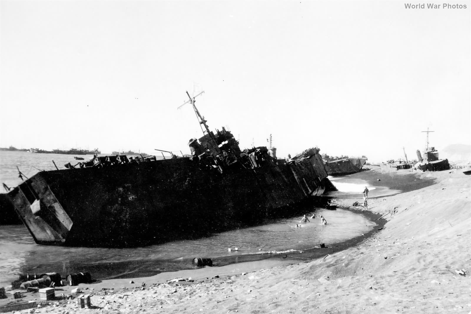 Japanese Type 101 Landing Ship wrecked on Iwo Jima Beach