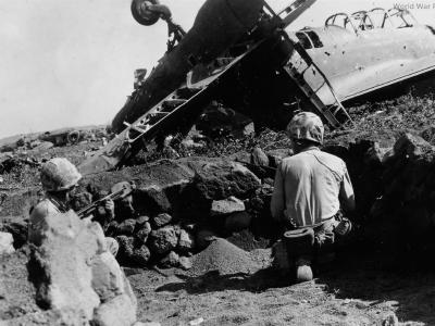 Marines on Airfield 1 Iwo Jima